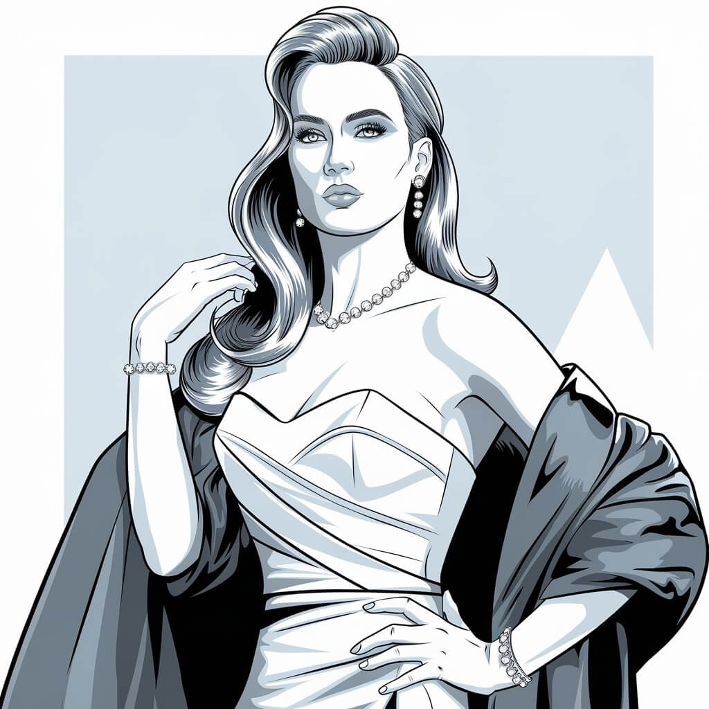 a vector illustration of a female actress with a g T1hhJOSbuwaSPINIQr8A aT46vgUhQLaNLAfJmJrNJA