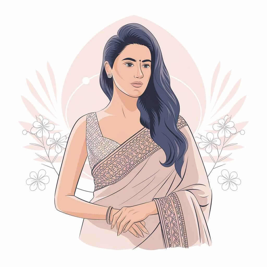 a vector illustration of a female indian tv star w i3uFMGp TPiPasS9OLT6iw nFkMTJW4TLe4UHpMODThwg